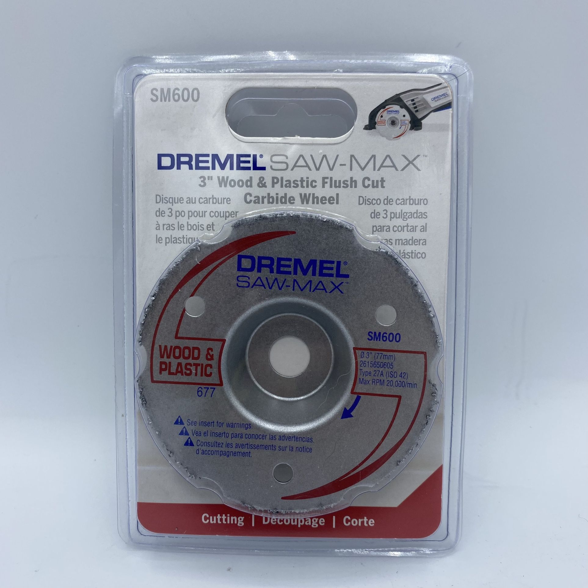 Dremel Saw-Max 3" Wood & Plastic Flush Cut Carbide Wheel SM600
