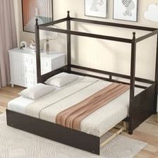 Twin Canopy Bed With Trundle