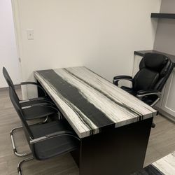 DESK AND CHAIRS 