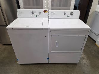 WHIRLPOOL COMMERCIAL TOP LOAD WASHER AND GAS DRYER