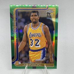 2025 Topps Chrome Magic Johnson green basketball refractor #’d /99