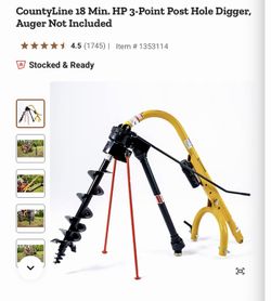 Post hole implement with auger