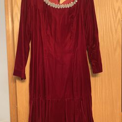 Vintage Red Velvet Dress