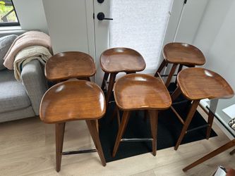 Walnut solid Wood barstools