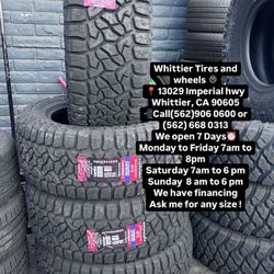 SET OF NEW TIRES LT285/55R20 PATHRAIDER AT, INCLUDING MOUNTING AND BALANCING. ASK ME FOR ANY SIZE OR BRAND, WE HAVE THE BEST PRICES OF CALIFORNIA
