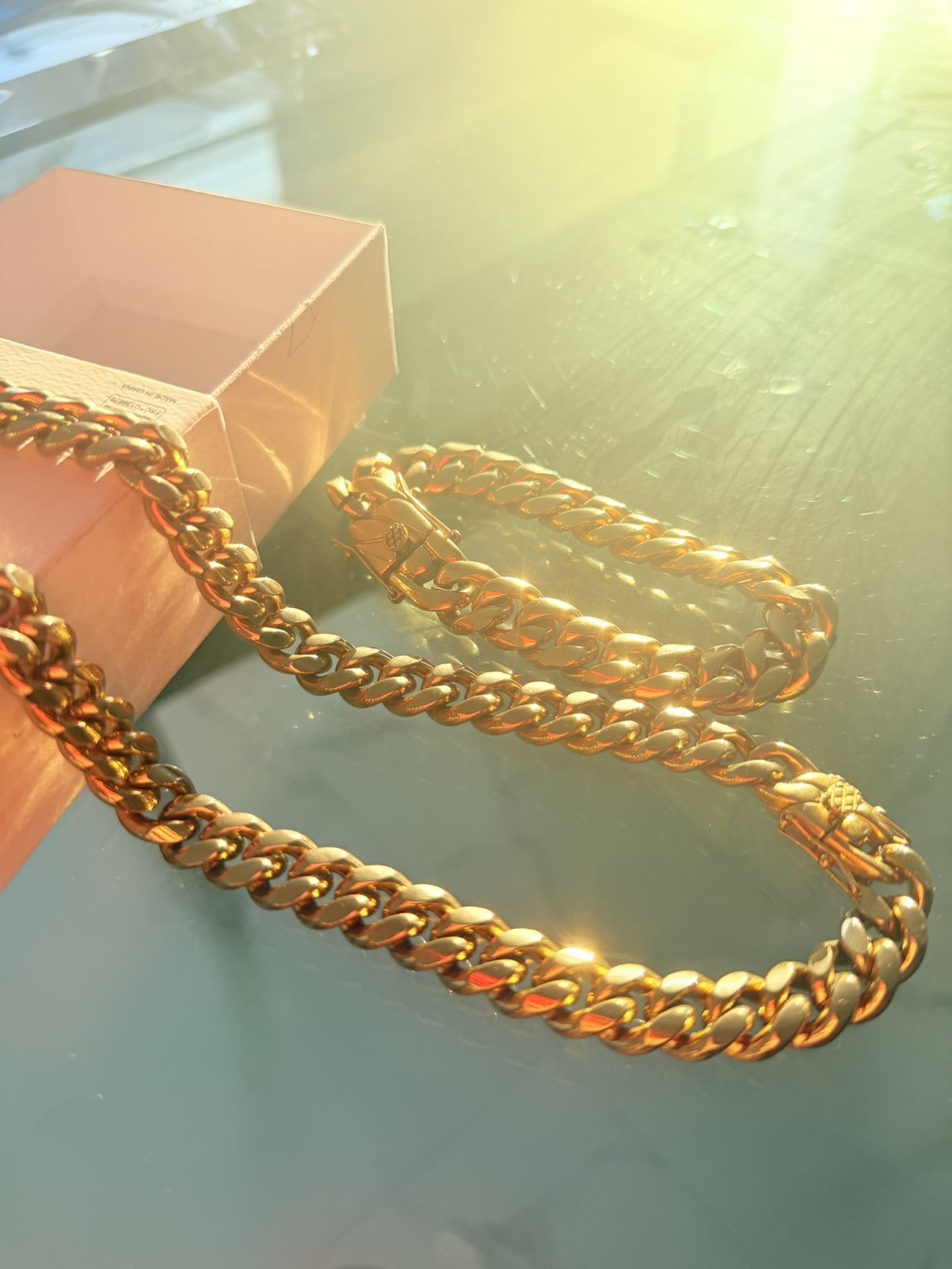 18k Gold 14mm Chain 16mm Bracelet