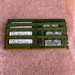 8 Gb Samsung 2GB DDR3 PC3-10600R Registered ECC Memory. 