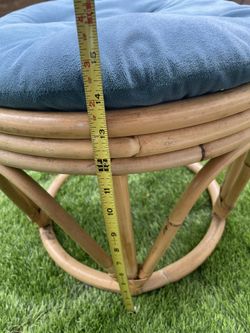 Bamboo Papasan Stool With A Pillow. 