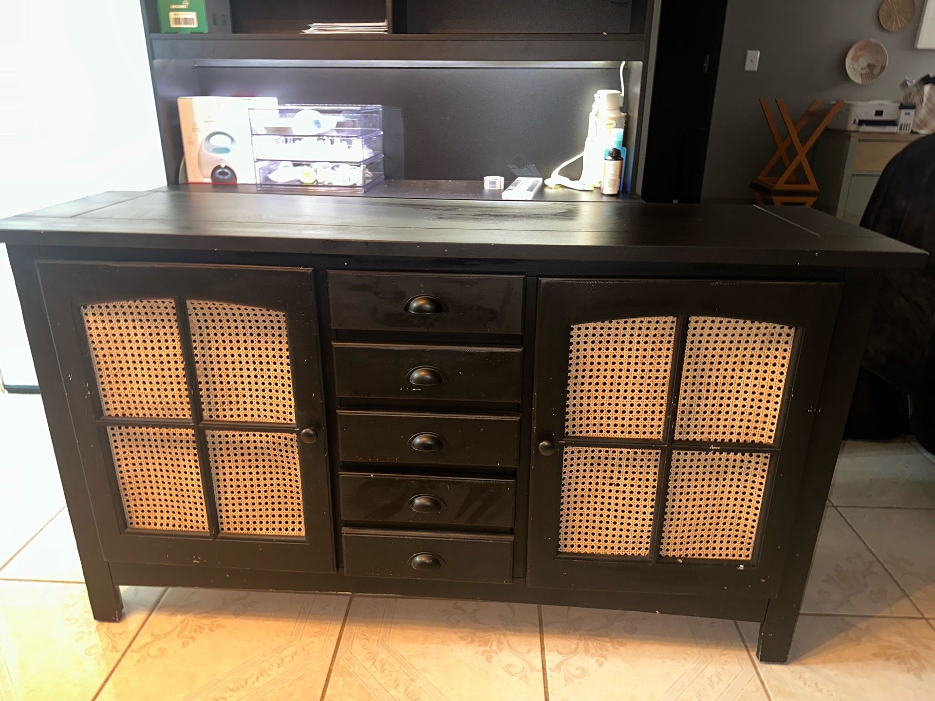 Refinished rattan tv stand