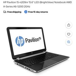 HP Pavilion 15-n209nr 15.6" LED (BrightView) Notebook AMD A-Series A6-5200 2GHz