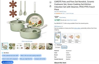 Pots and Pans Set - 9 Piece
