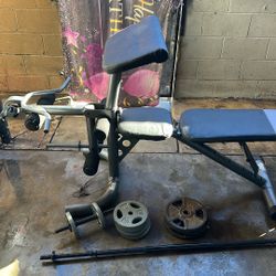 Workout Bench And Weights 