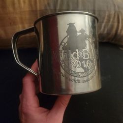 2016 Old Fashioned Wild Bill's XL Metal Soda Pop Mug Rodeo Cowboy