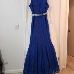 Blue Full Length Formal Dress 