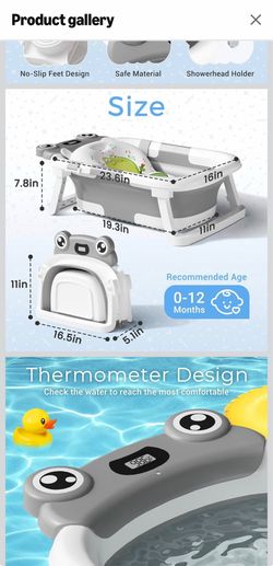 Baby collapsible bath tub