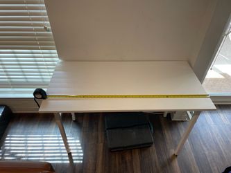 White Desk with Metal Legs