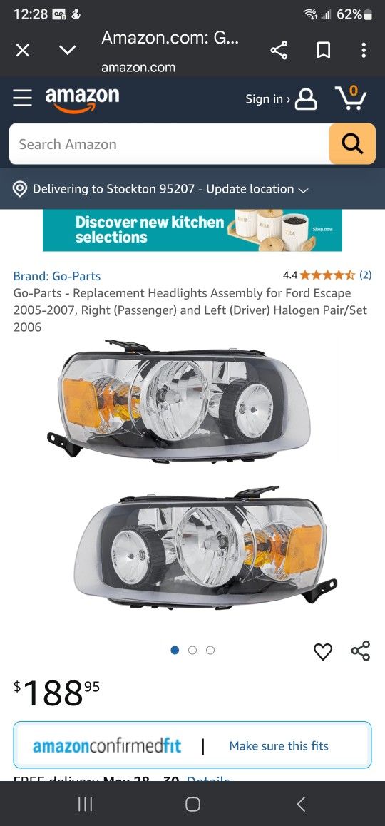 Ford Escape Headlights 05-07 $150 Pickup In Oakdale 