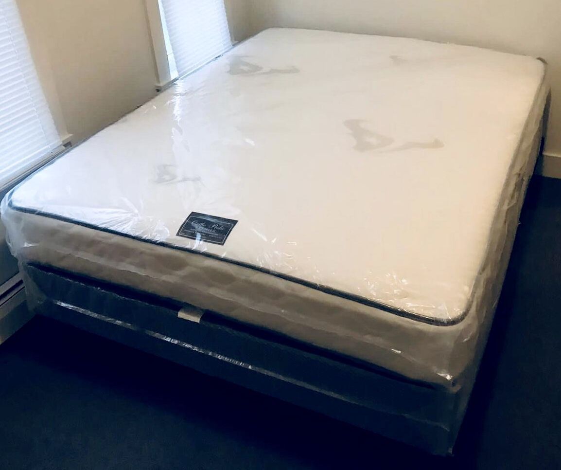 Brand New Queen Size Double Sided Mattress And Boxspring Included  - Schedule Delivery Now 🚚