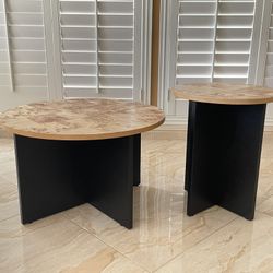Coffee Table, 2 Piece, Solid Wood Base 