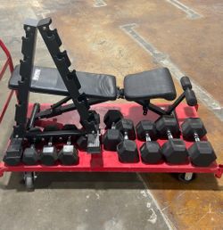 Dumbbell with Rack and Bench