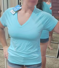 Coral V-Neck Cooling T-Shirt