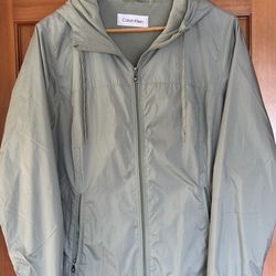 Fleece lined, hooded, lightweight, jacket, size medium