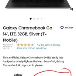 Galaxy Chromebook Go 14", LTE, Silver (T-Mobile)