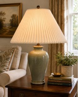 Large Pleated Ivory Lampshade – 19”