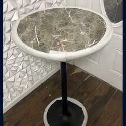 Round Bar Height Marble Cocktail Table
