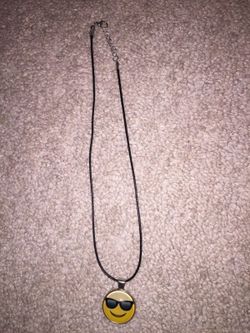 BRAND NEW~ "EMOJI" BLACK LEATHER NECKLACE