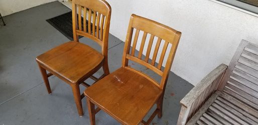 Vintage walnut chairs 1940's - 1950's. LA county chairs $50 each or $85 for both