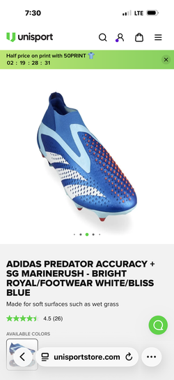 Adidas predator accuracy sg marinerush size 3 kids
