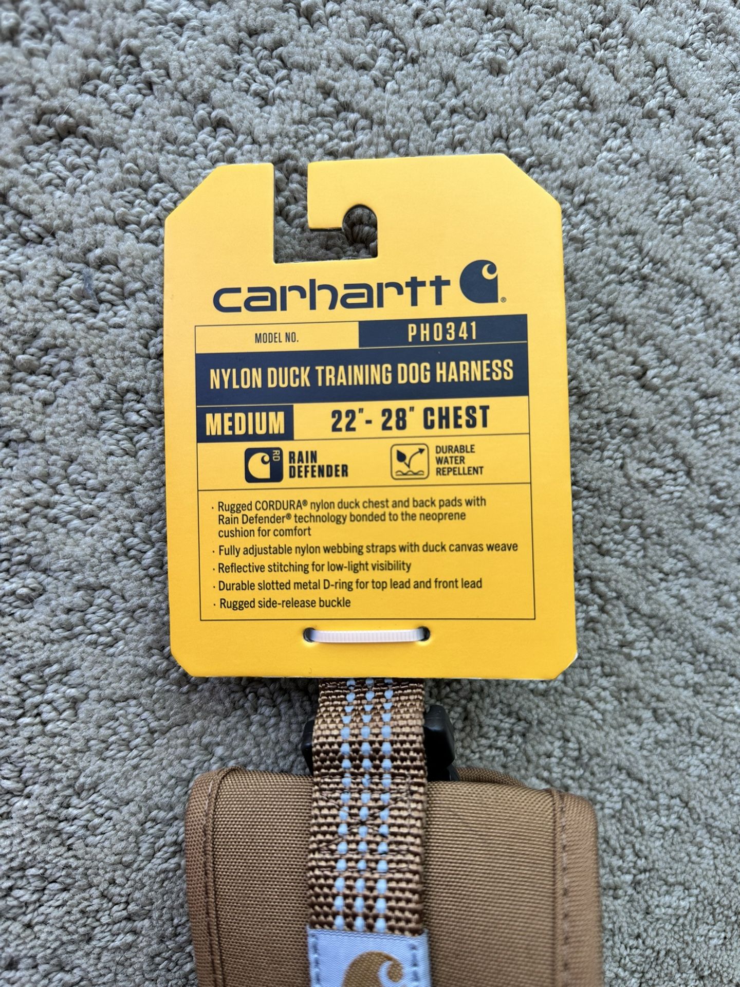 Brand New Carhartt Training Dog Harness, Brown, Medium