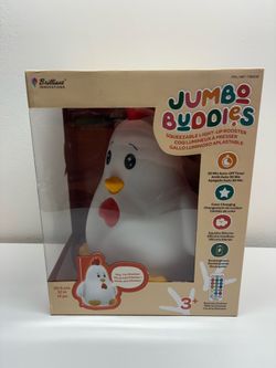 Brand New Jumbo Buddies Light-Up Rooster Nightlight – 12” Squishy LED Toy