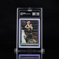 2021 Panini One And One Blue Stephen Curry Purple /25 TAG 10 Warriors