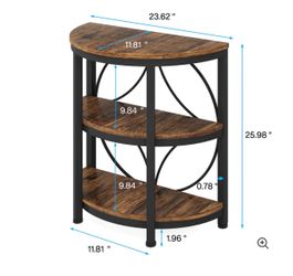 All new half round end table 3 tiers