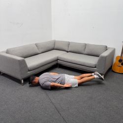 8k Retail! 😱 Restoration Hardware Italia L Sectional Couch w Metal Base - Very Clean - Can Deliver
