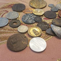 42 Old Medals, Tokens, and Coins