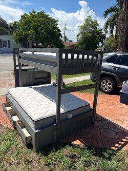 Bunk bed twin over full color gray