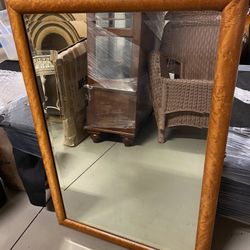 Large Antique Tiger Eye Maple Mirror, 1930s