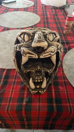 A animal skull statue