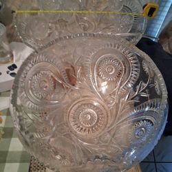 Glass Punch Bowl Set