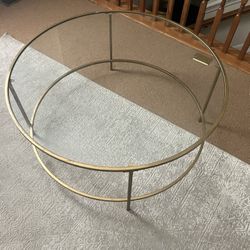 Metal Table With Clear Glass Used 