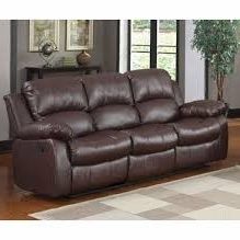 Brand New Brown Bonded Leather Manual Reclining Sofa