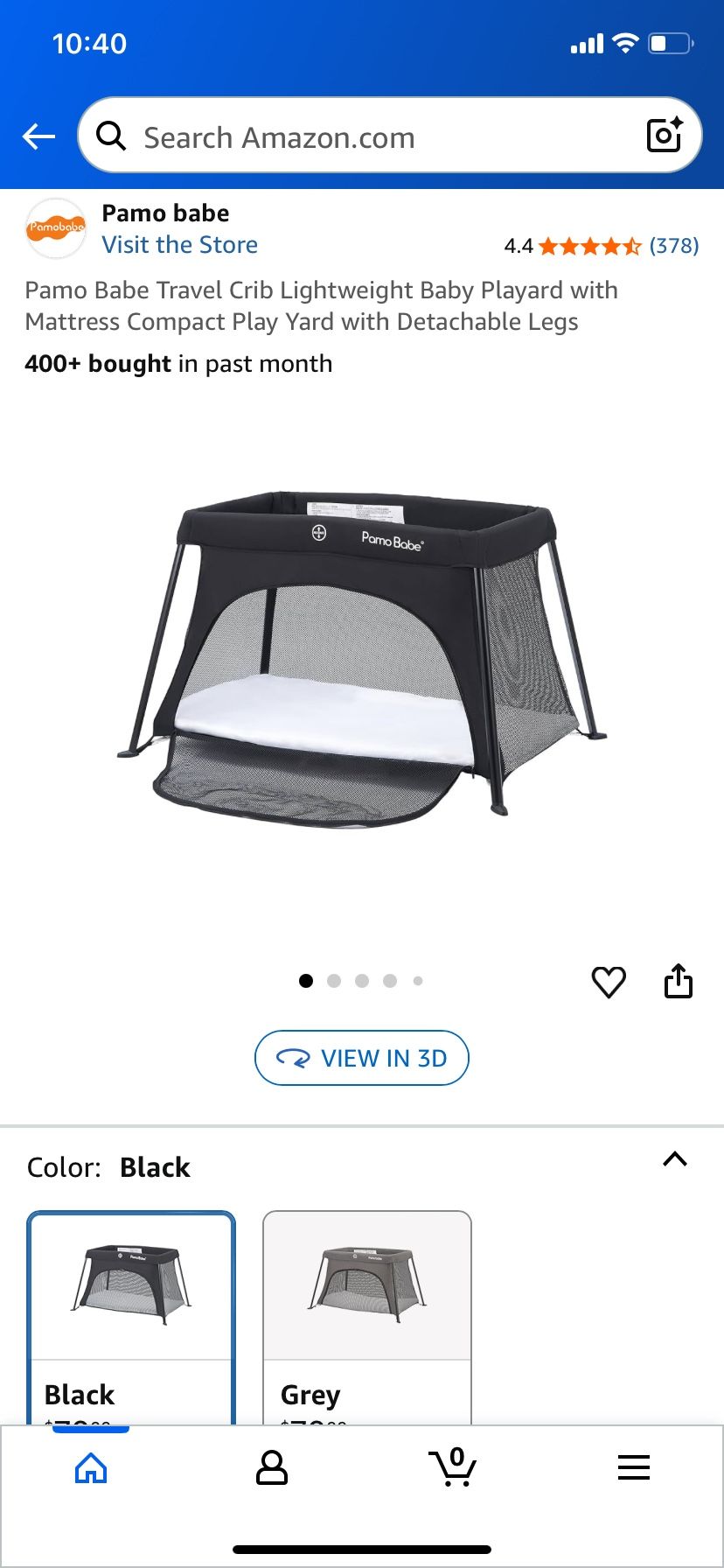 Pamo Babe Crib Portable New $70