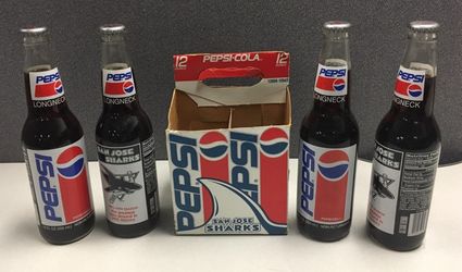 San Jose Sharks collectible Pepsi bottles vintage
