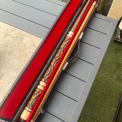 Vintage Billard Cue with carving