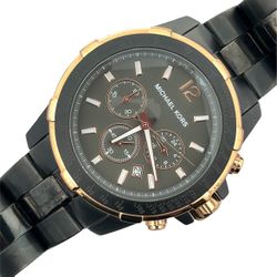 Michael Kors Men’s Chronograph MK-8173 Black Gold Watch (A1G002429)