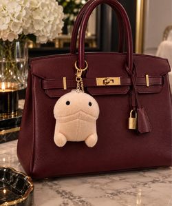 Penis plush bag charm keychain gag gift keychain