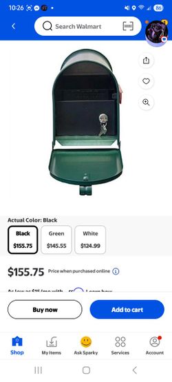 Architectural Mailboxes Reliant™ Secure, Locking USPS Approved Heavy Duty, Steel Metal Post Mounted Mail Box for Outside, Black, Large Curbside Mailbo